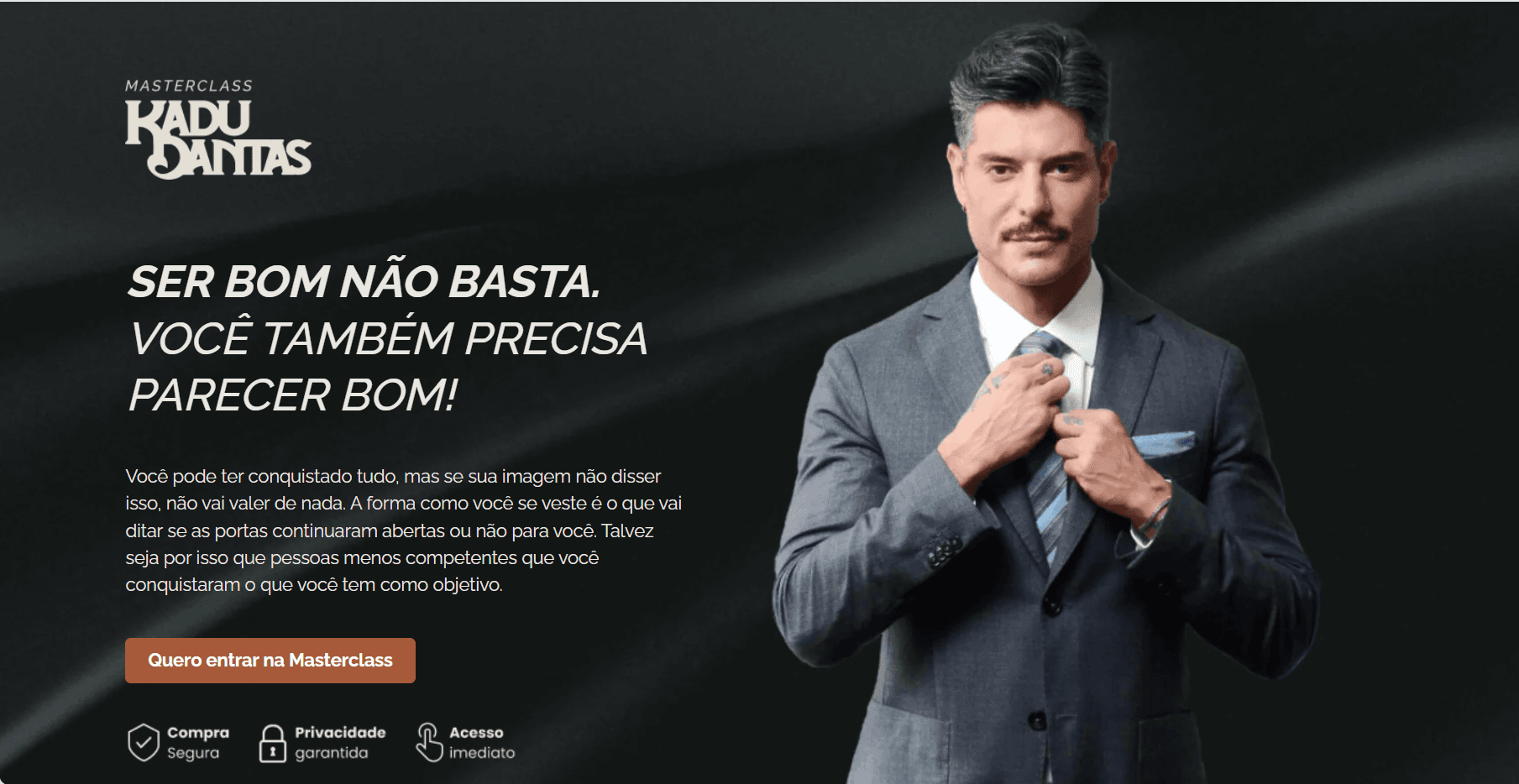 Preview do site da Masterclass Kadu Dantas